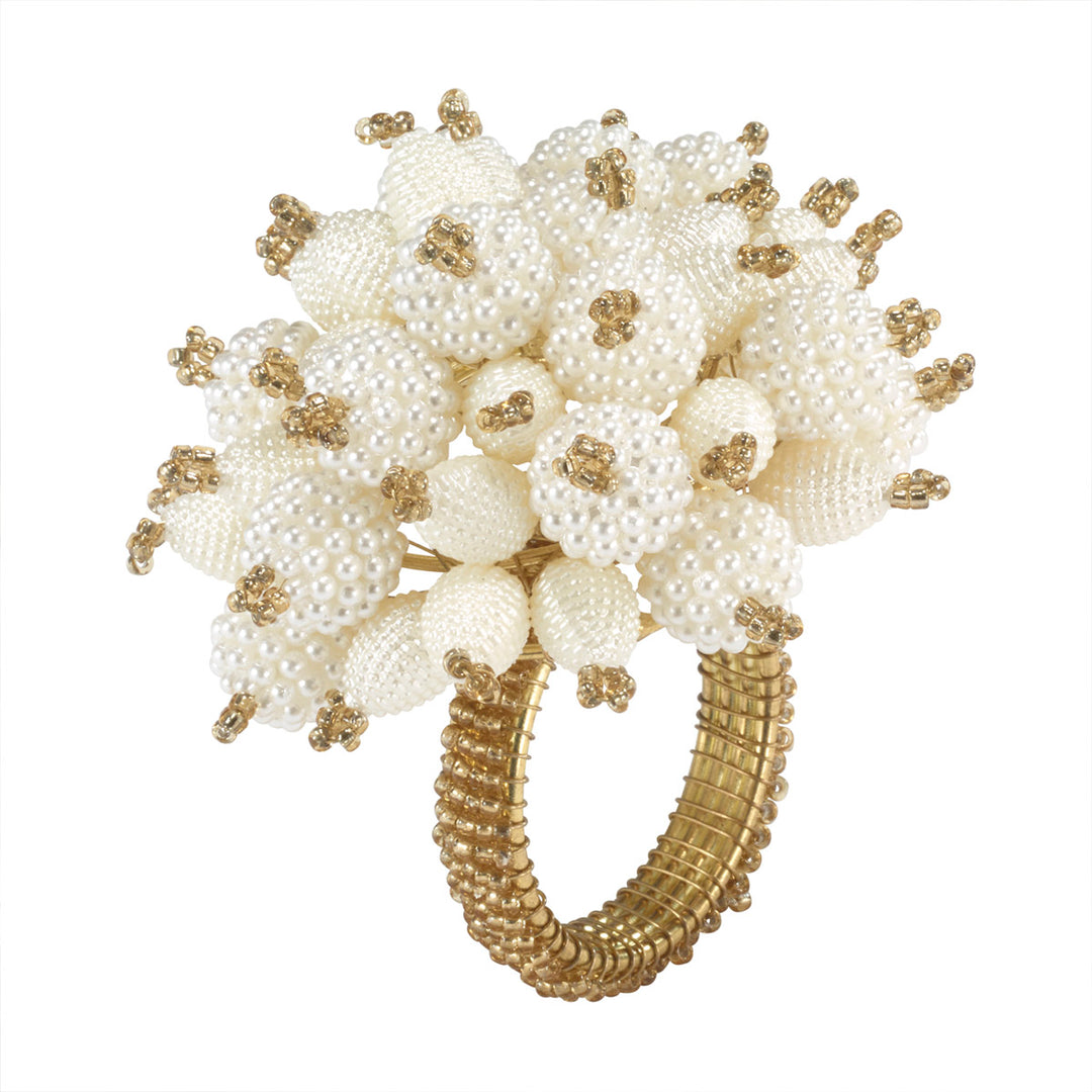 Pearl Cluster Napkin Rings Set of 4 (Gold)