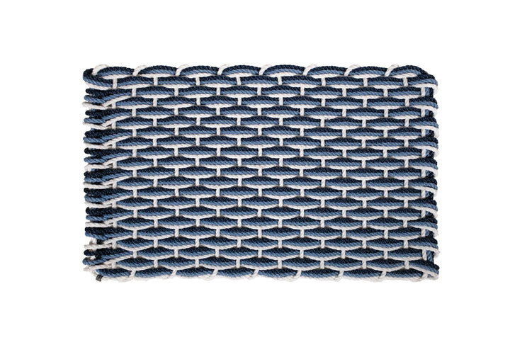The Rope Co. Collection Handwoven Doormat (Pearl + Glacier Bay + Navy)