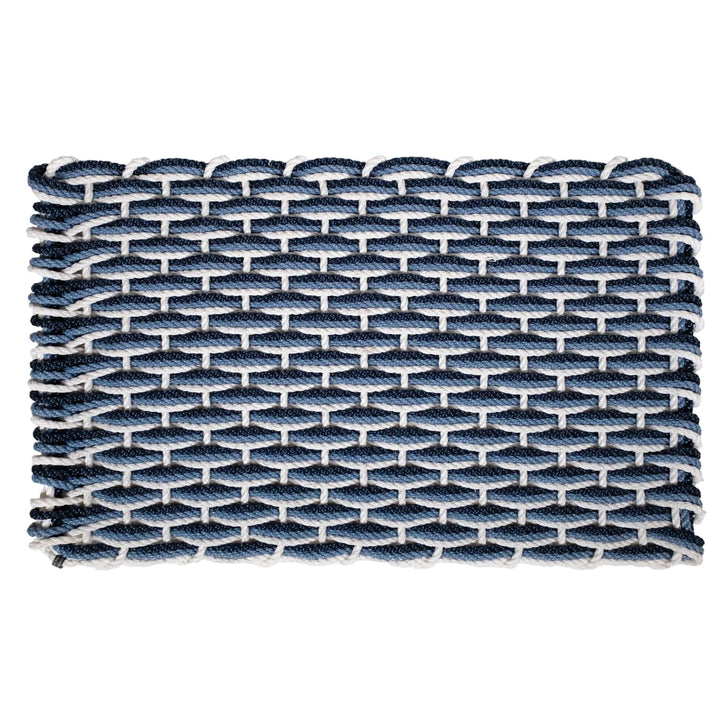 The Rope Co. Collection Handwoven Doormat (Pearl + Glacier Bay + Navy)