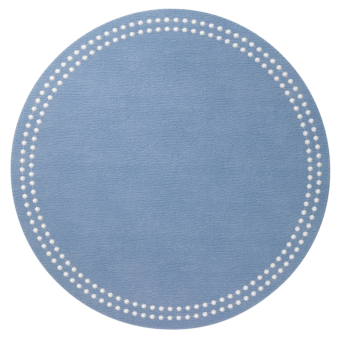 Bodrum Pearls Vinyl Round Placemats (Iceberg/White) Set of 4