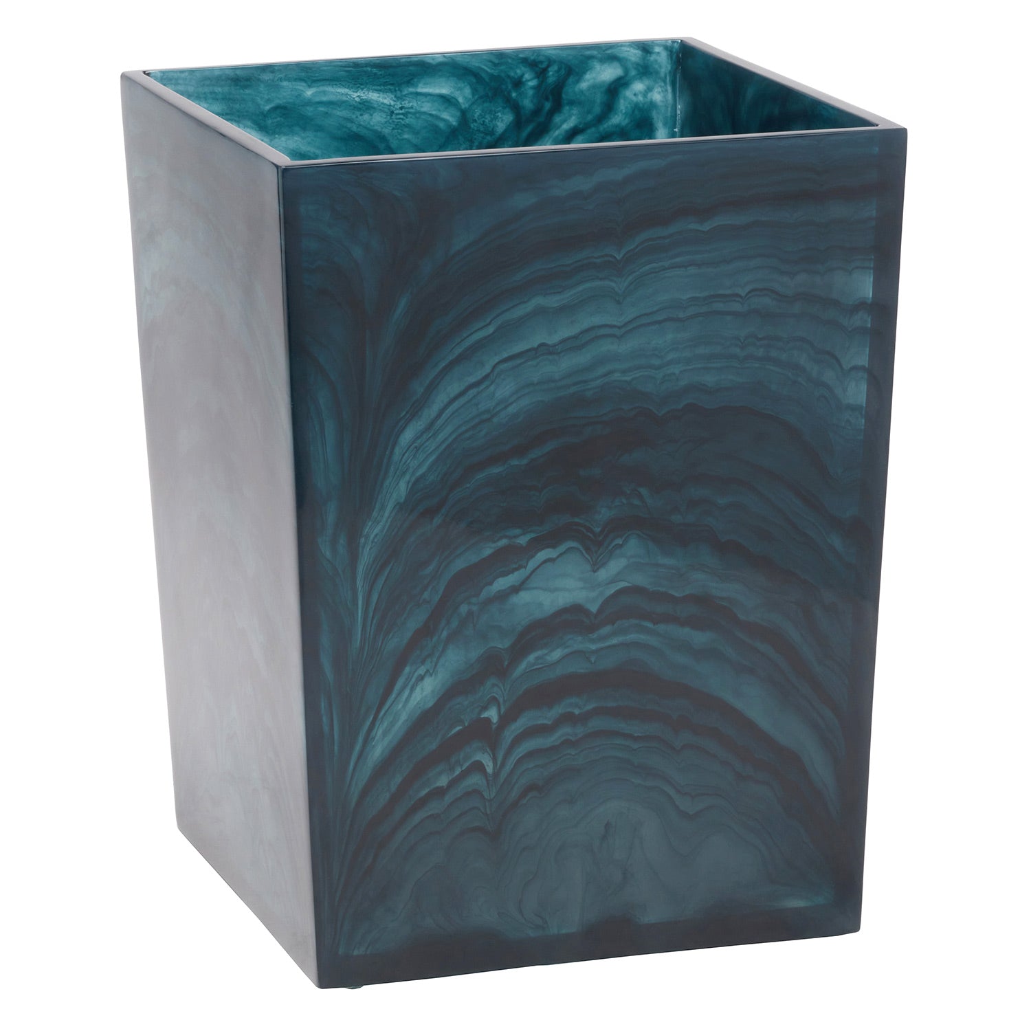 Abiko Translucent Cast Resin Square Waste Basket - Thumbnail 3