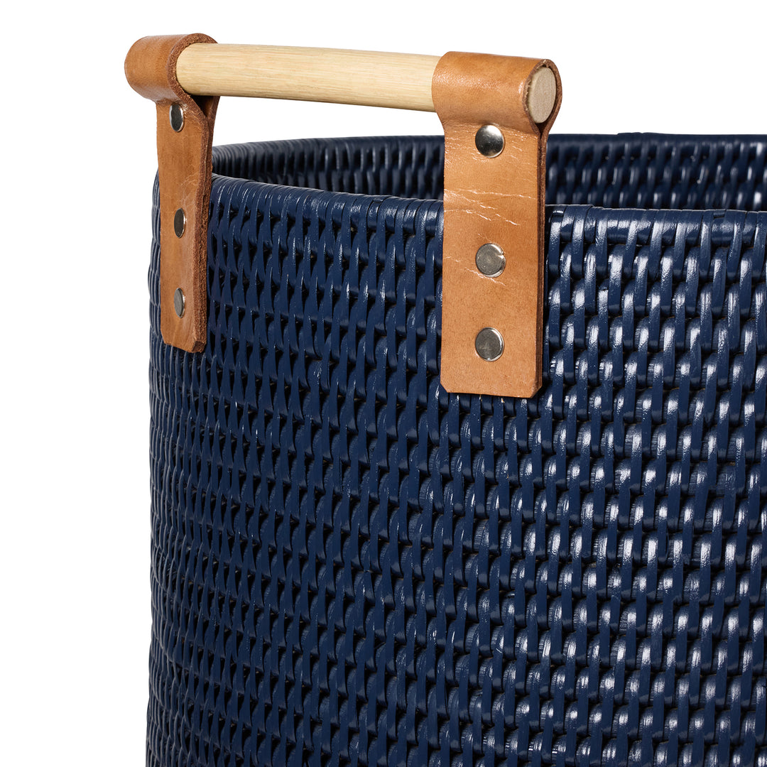 Antalya Midnight Blue Rattan Hamper (Large)