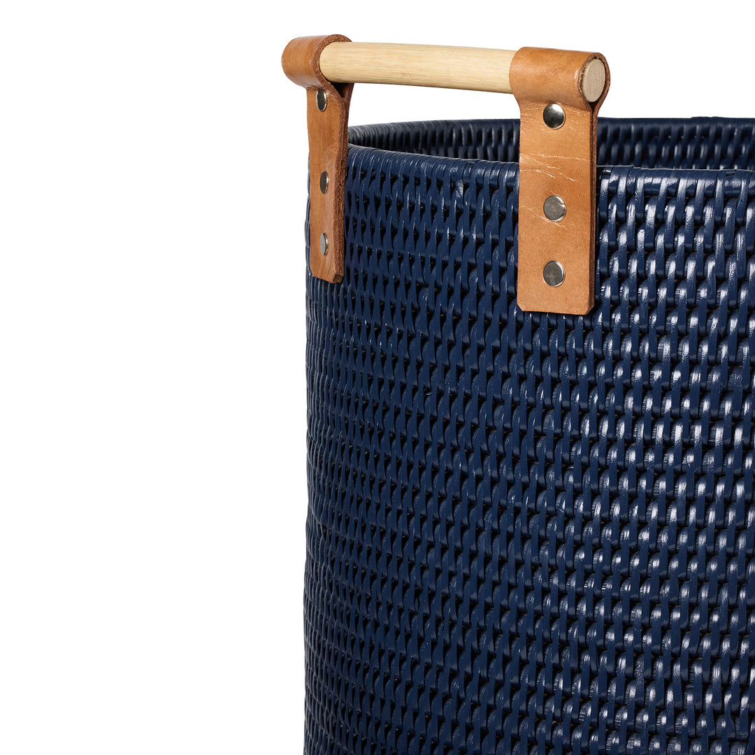 Antalya Midnight Blue Rattan Hamper (Large)