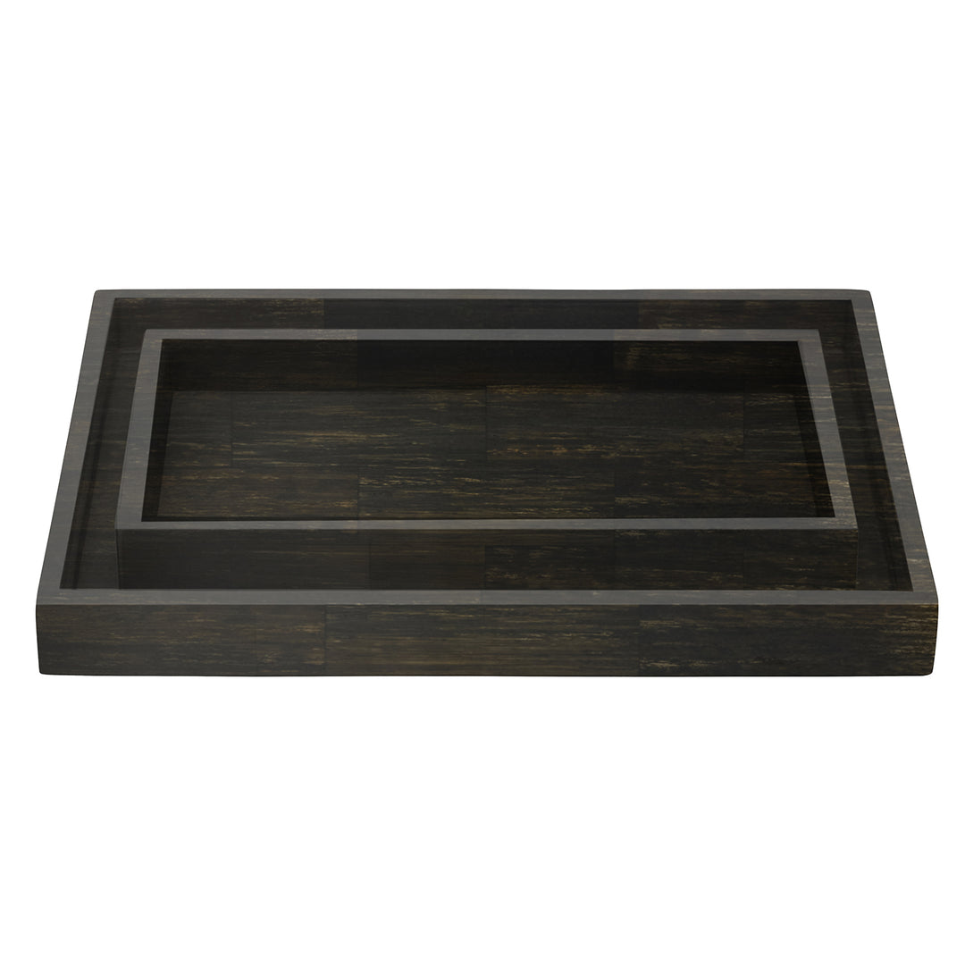 Arles Faux Horn Nested Trays Set/2 (Umber)