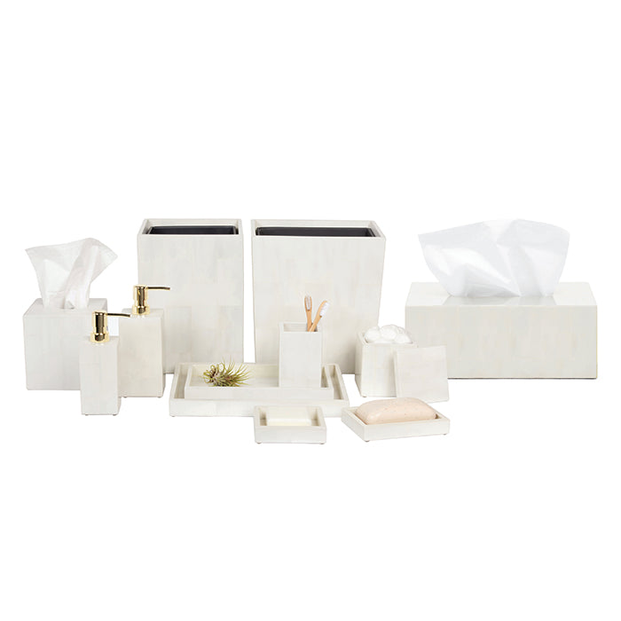 Arles White Faux Horn Bathroom Accessories – Hudson & Vine