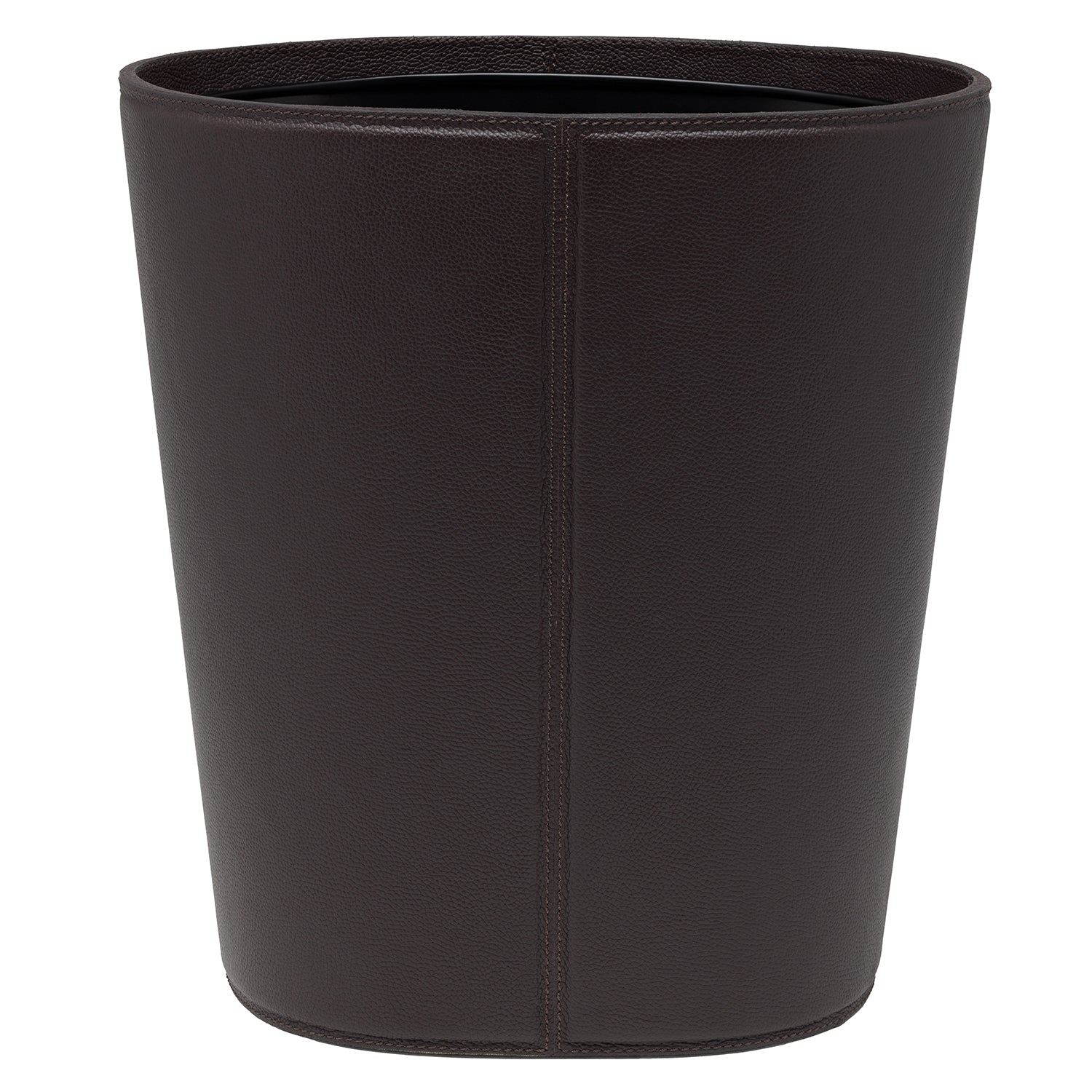 Asby Full-Grain Leather Wastebasket Oval (Aubergine) – Hudson & Vine