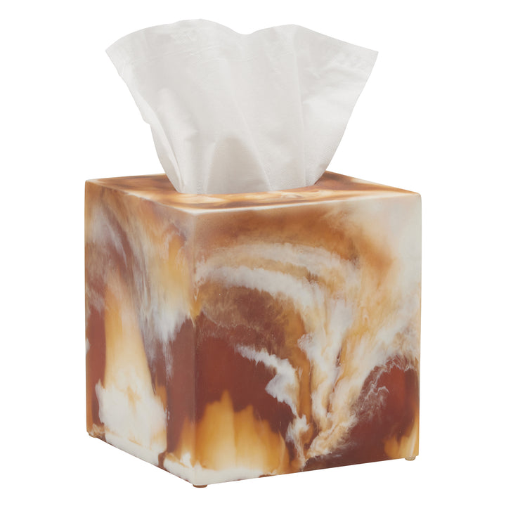 Bahia Resin Swirled Tissue Box Cover (Amber)