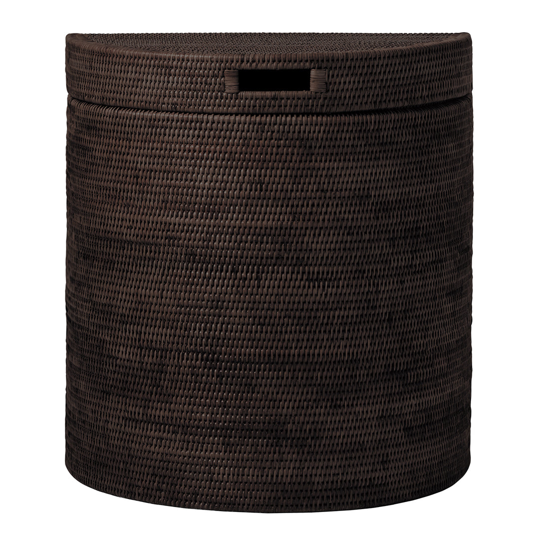 Belek Woven Rattan Half Moon Hamper (Polished Espresso)