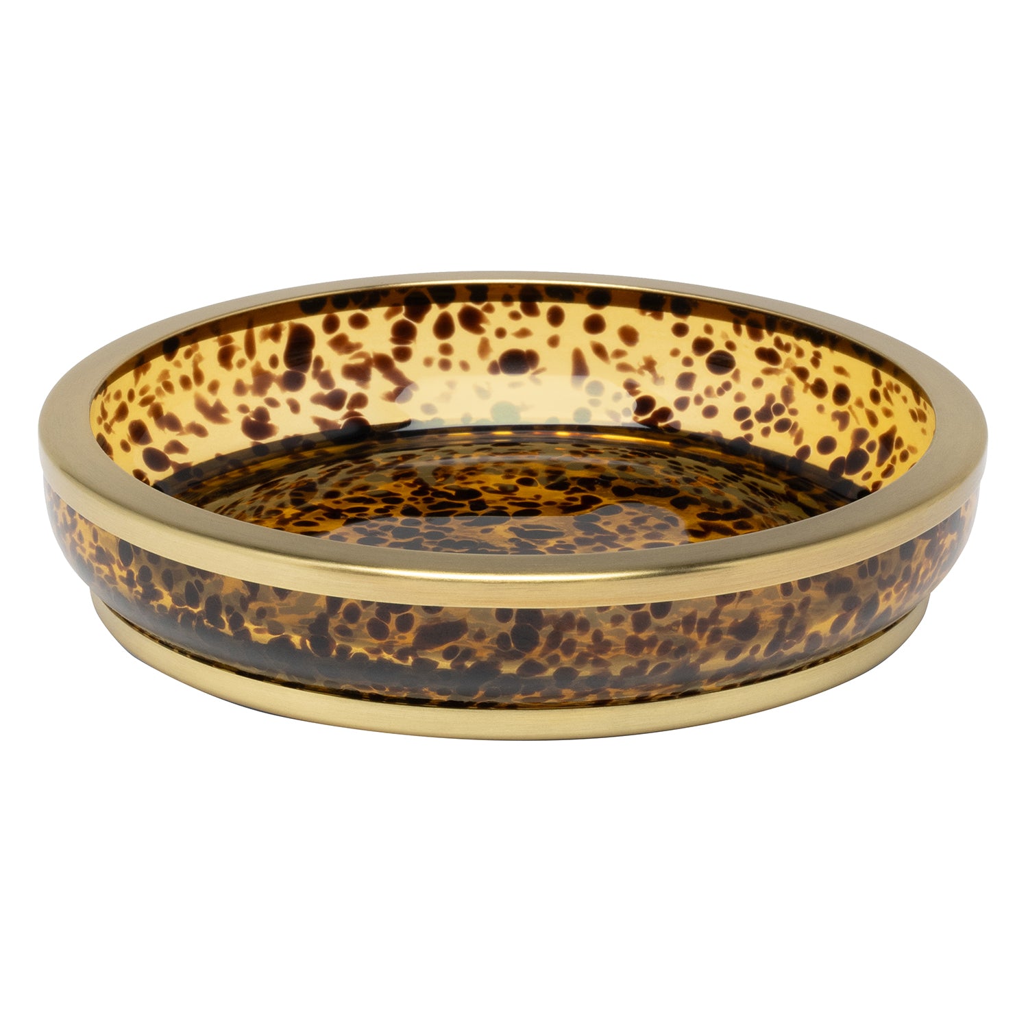 Benton Amber Tortoise Glass/Matte Gold Stainless Steel Bathroom Accessories - Thumbnail 5