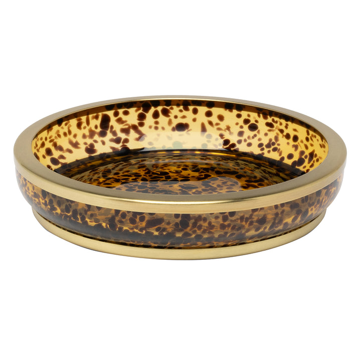 Benton Amber Tortoise Glass/Matte Gold Stainless Steel Bathroom Accessories
