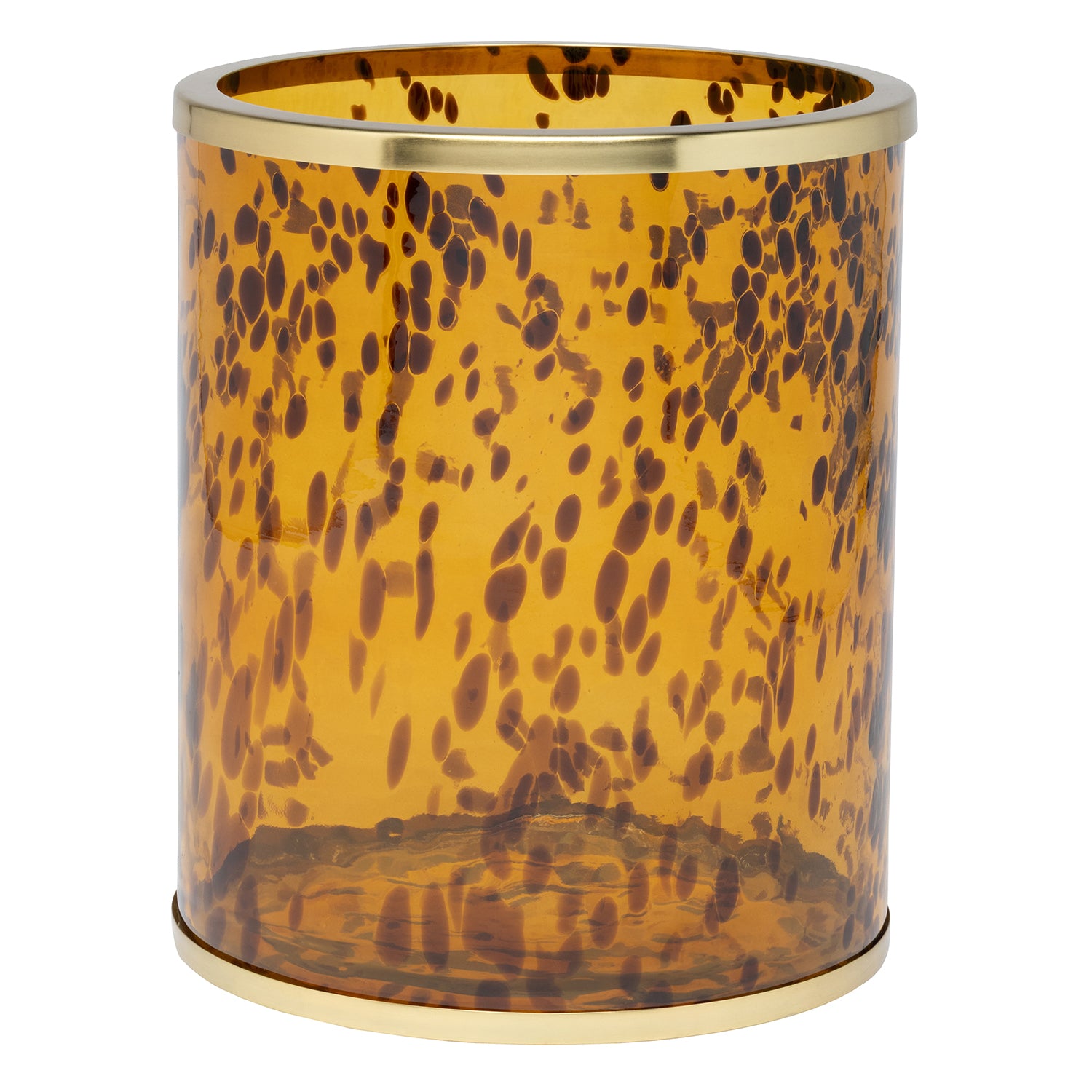 Benton Amber Tortoise Glass/Matte Gold Stainless Steel Bathroom Accessories - Thumbnail 3