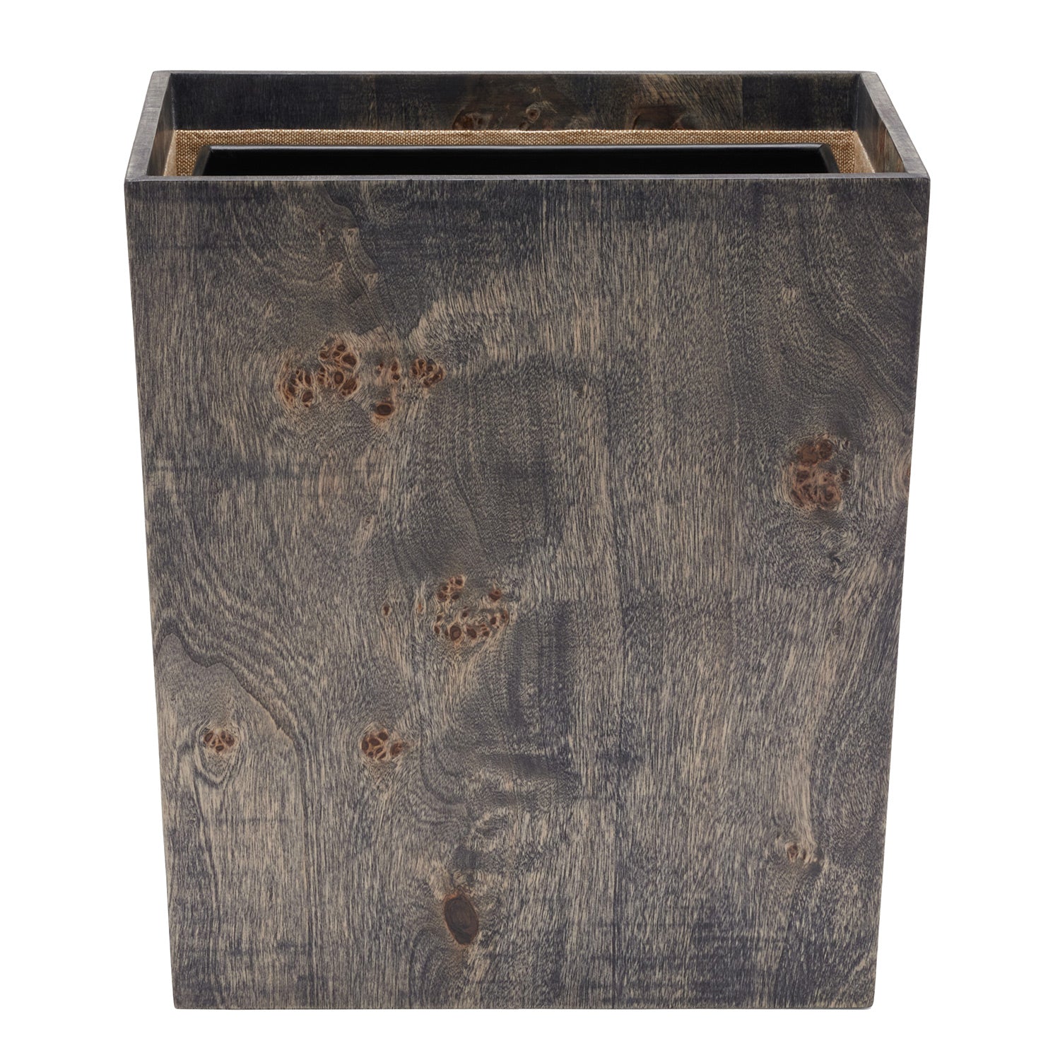 Bern Mappa Burl Veneer Rectangle Wastebasket
