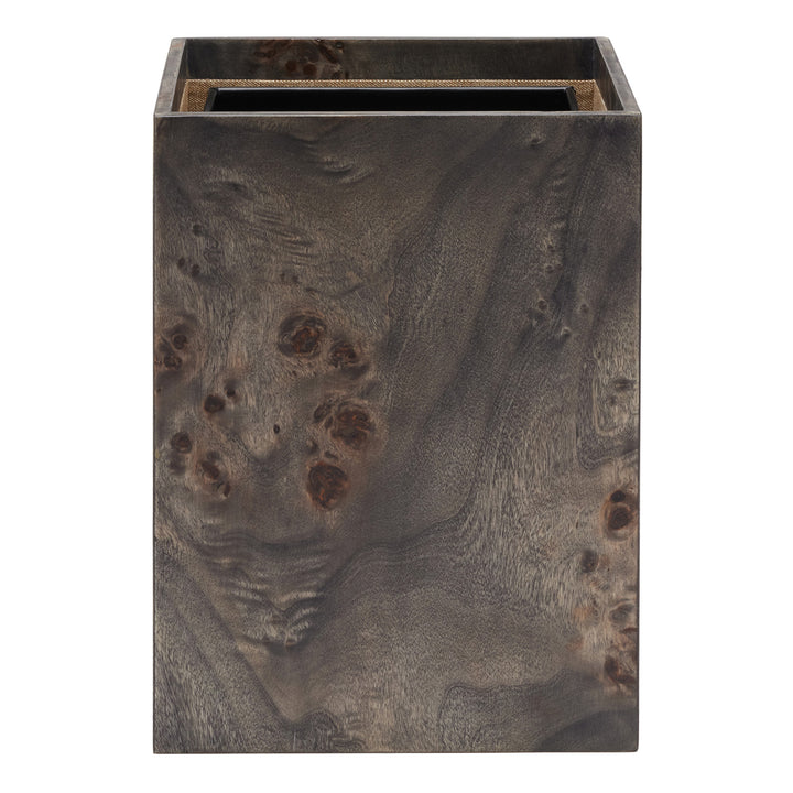 Bern Mappa Burl Veneer Square Wastebasket (Ash Gray)