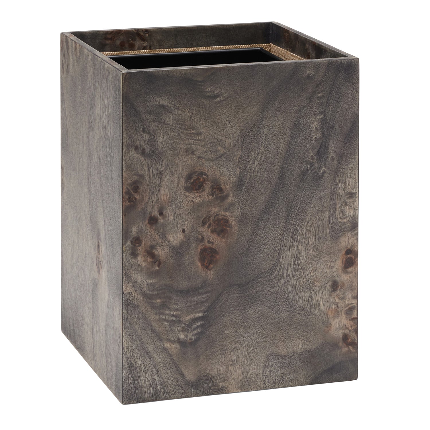 Bern Mappa Burl Veneer Square Wastebasket - Thumbnail 2