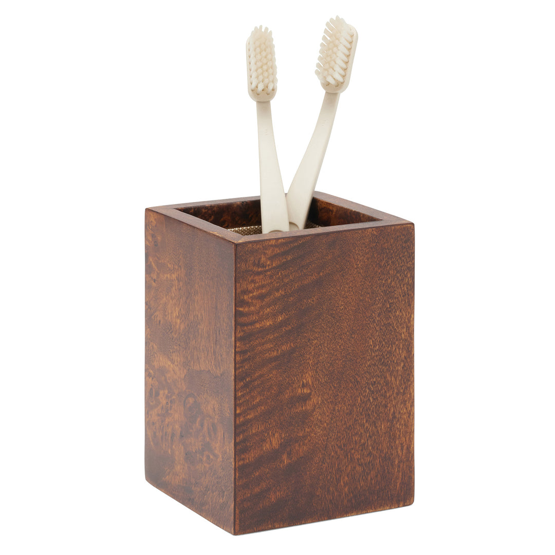 Bern Mappa Burl Veneer Bathroom Accessories (Dark Honey)