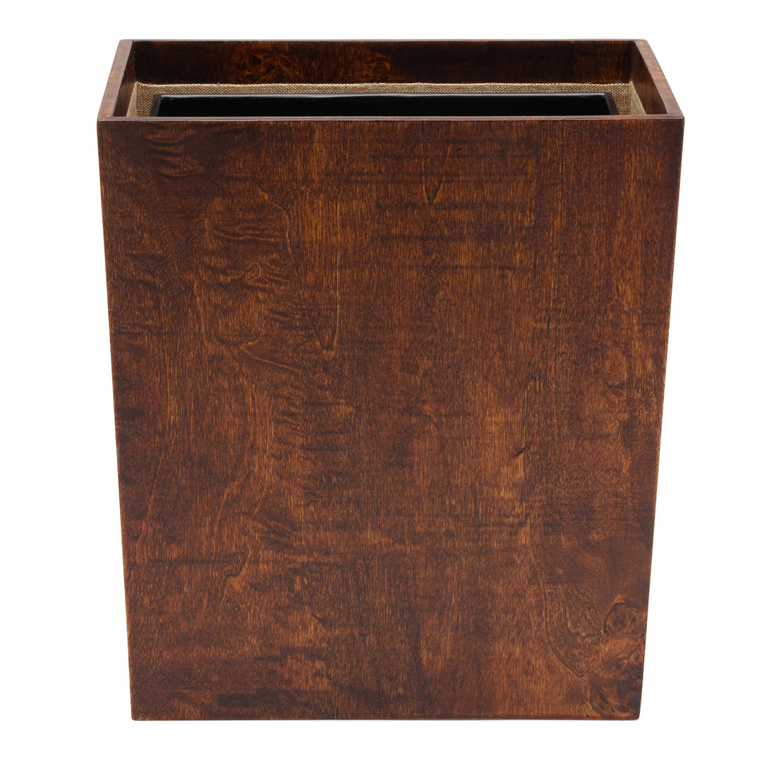 Bern Mappa Burl Veneer Rectangle Wastebasket (Dark Honey)