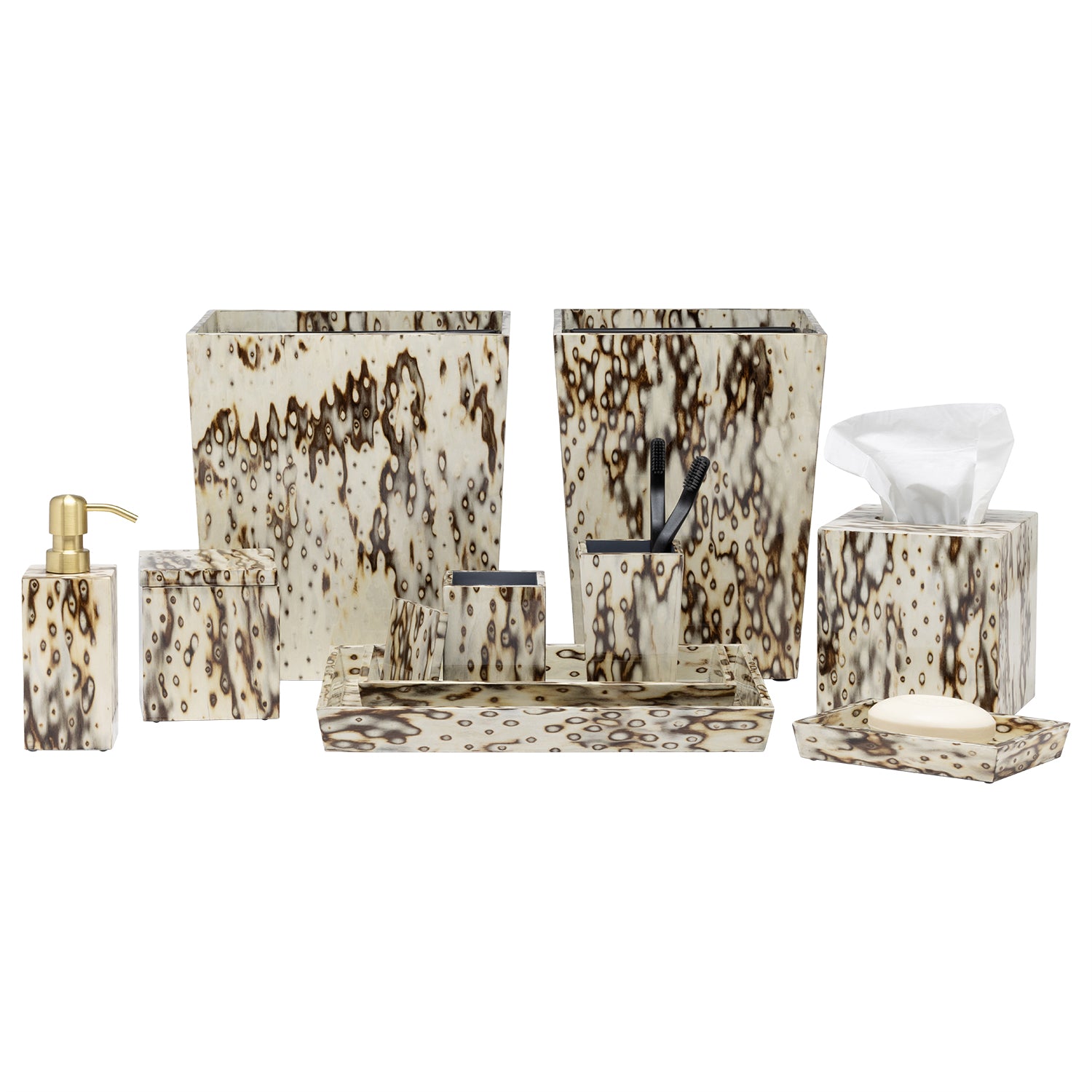 Bisbee Maple Birdseye Burl Veneer Bathroom Accessories - Thumbnail 3