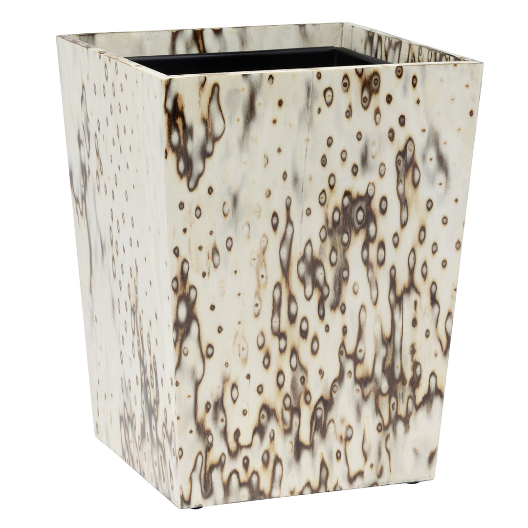 Bisbee Maple Birdseye Burl Veneer Square Wastebasket