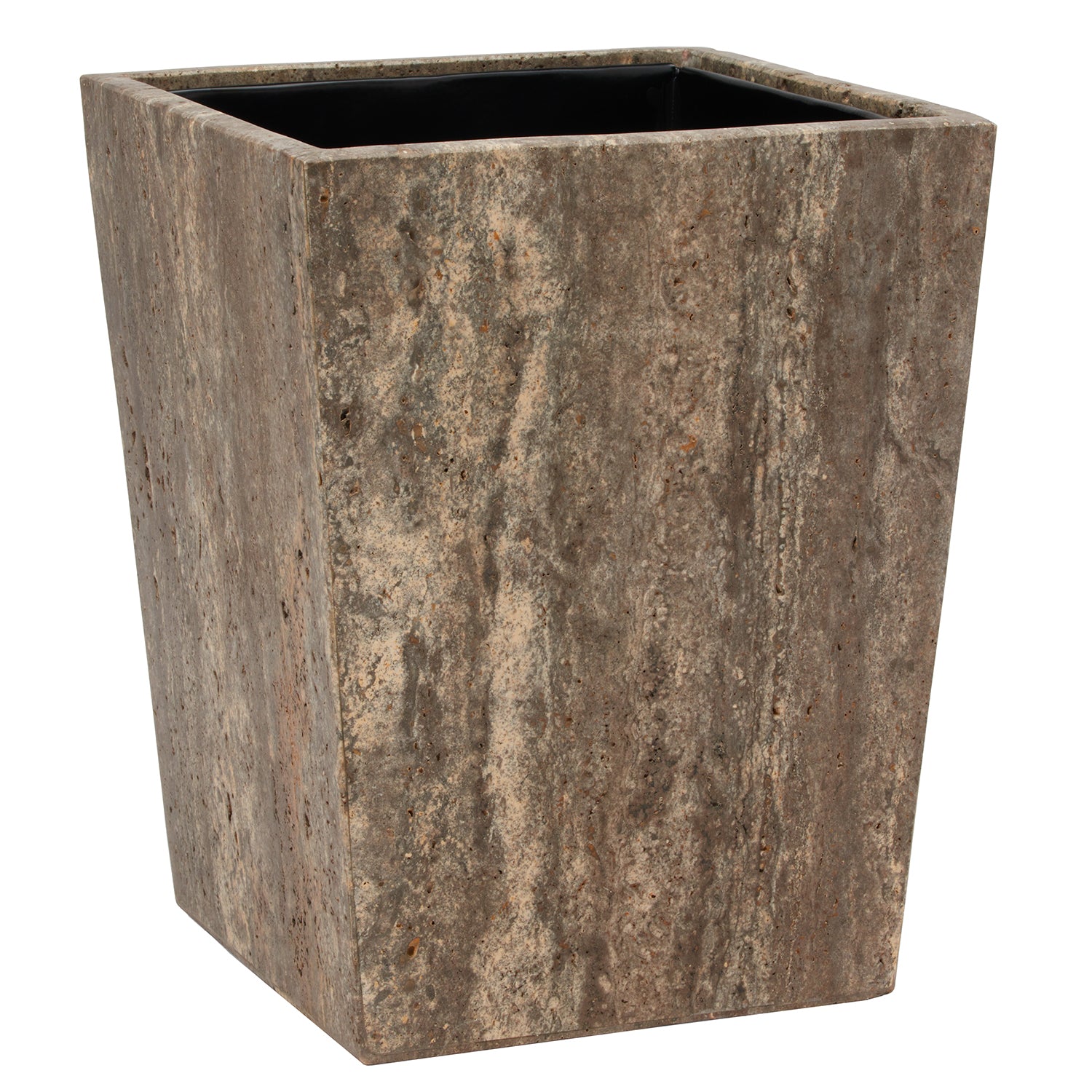 Bowen Travertine/Resin Square Wastebasket - Thumbnail 4