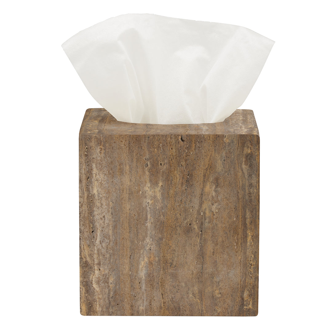 Bowen Travertine/Resin Tissue Box (Gray)