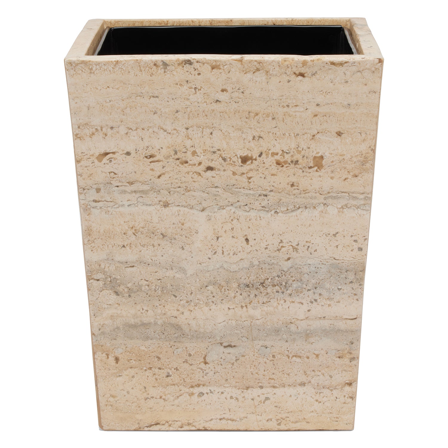 Bowen Travertine/Resin Square Wastebasket - Thumbnail 2
