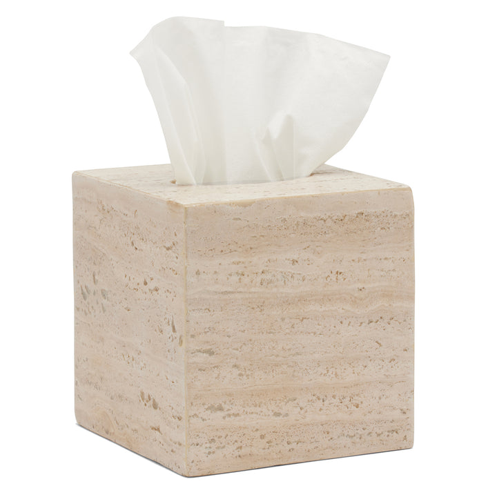 Bowen Travertine/Resin Tissue Box (Natural)