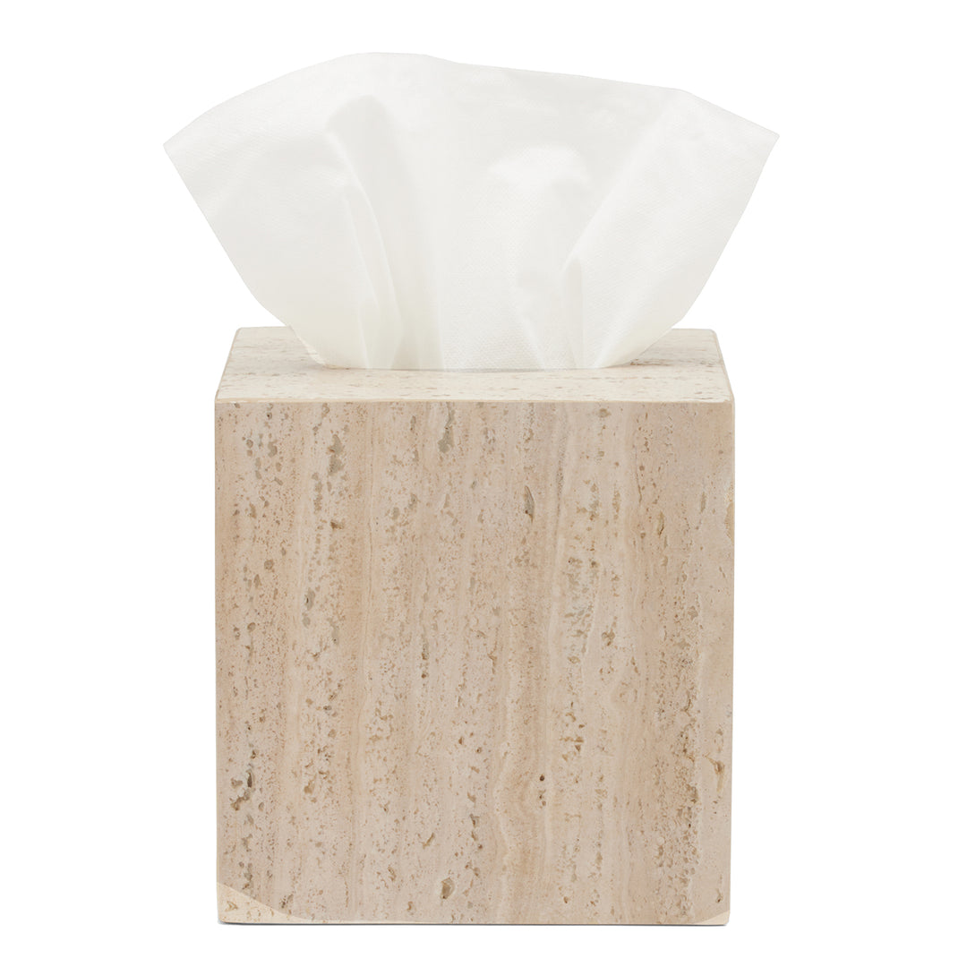 Bowen Travertine/Resin Tissue Box (Natural)