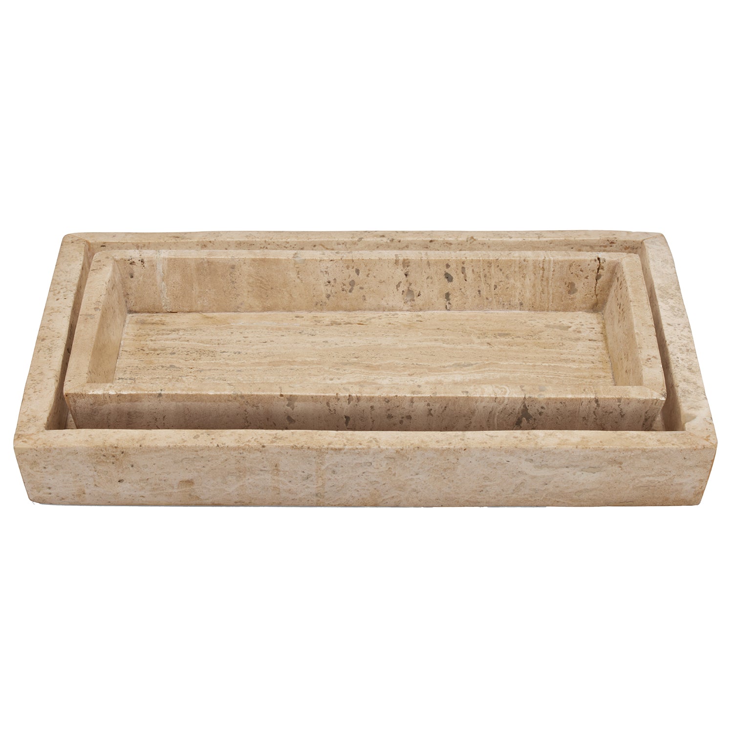 Bowen Travertine/Resin Nested Trays Set/2