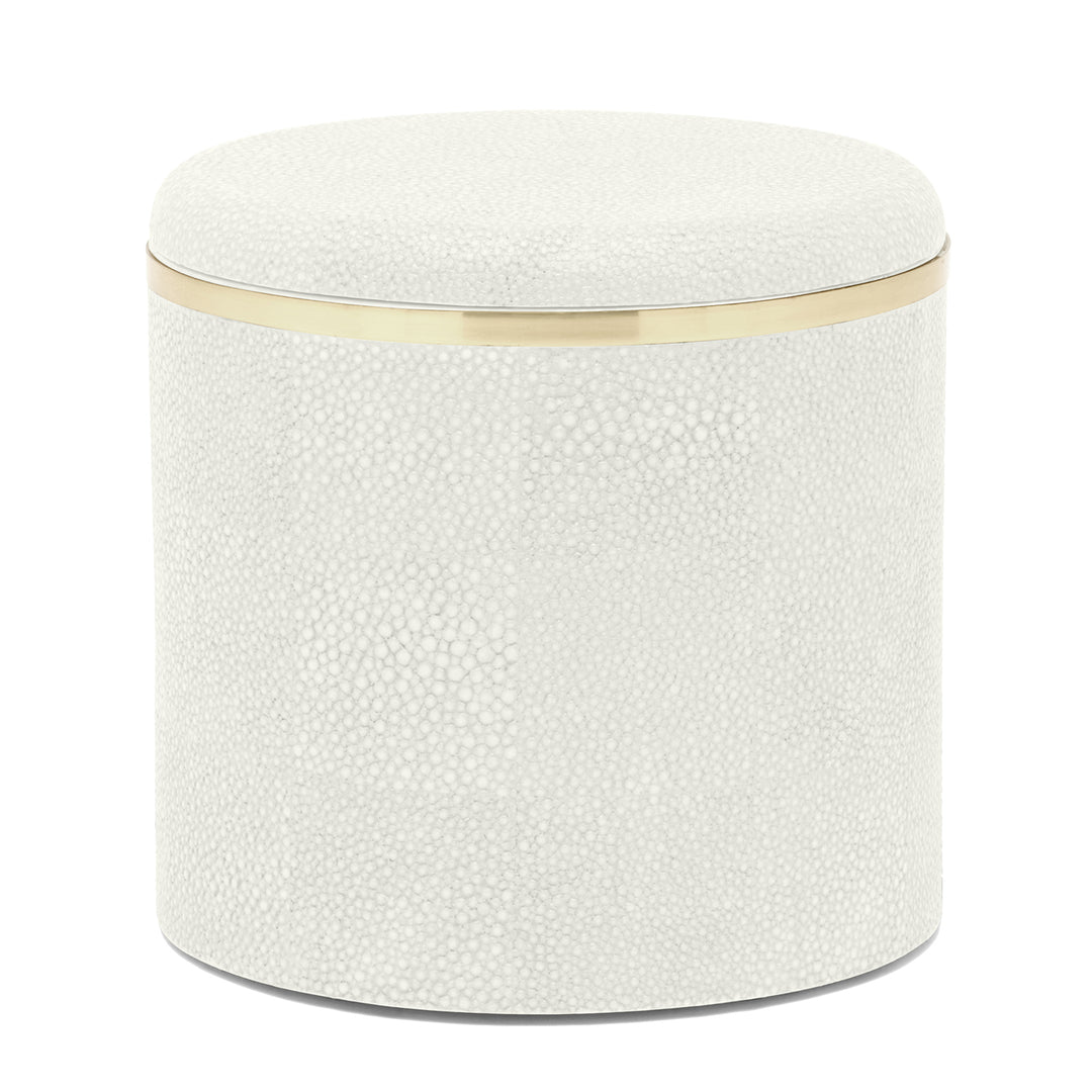 Bradford Faux Shagreen Canister (Blanc/Gold)