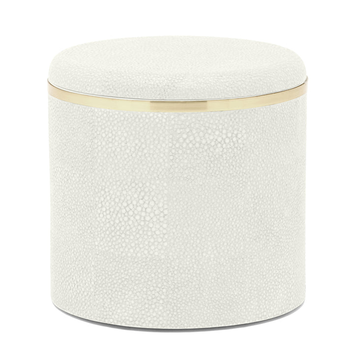 Bradford Faux Shagreen Canister (Blanc/Gold)