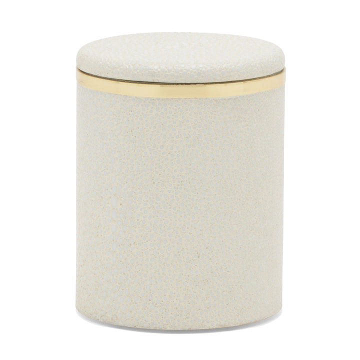 Bradford Faux Shagreen Small Canister (Blanc/Gold)