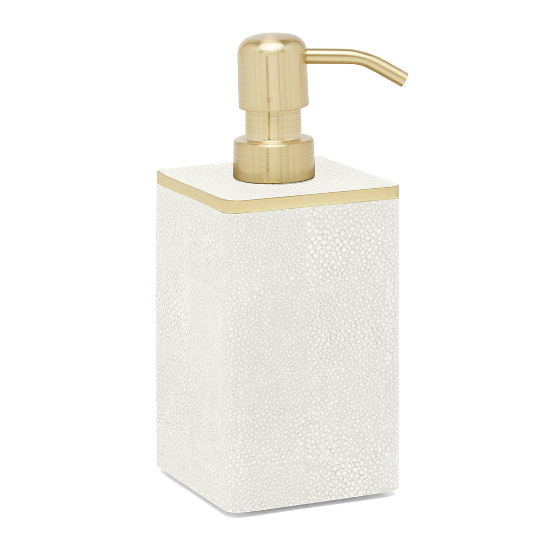 Bradford Faux Shagreen Bathroom Accessories (Blanc/Gold)