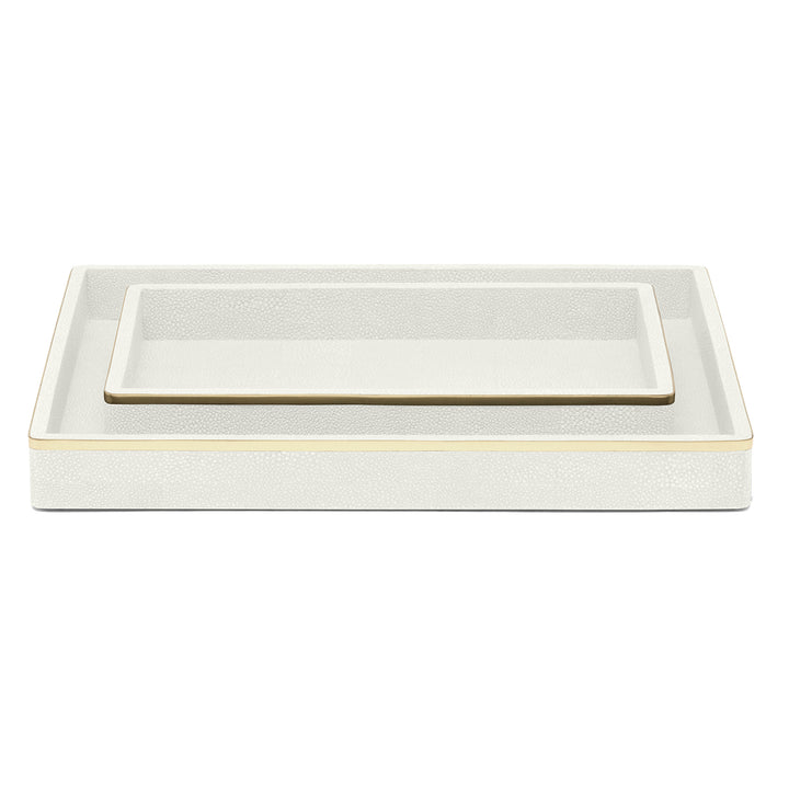 Bradford Faux Shagreen Tray (Blanc/Gold)