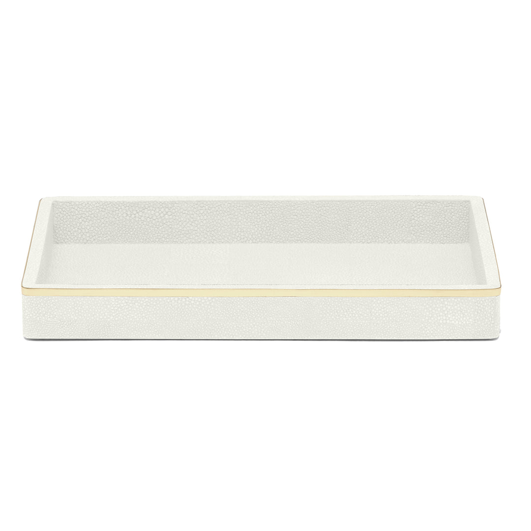 Bradford Faux Shagreen Bathroom Accessories (Blanc/Gold)