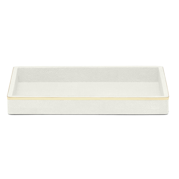 Bradford Faux Shagreen Bathroom Accessories (Blanc/Gold)