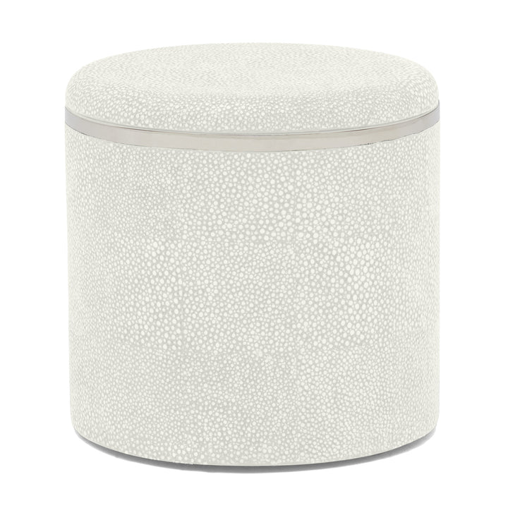 Bradford Faux Shagreen Bathroom Accessories (Blanc/Silver)