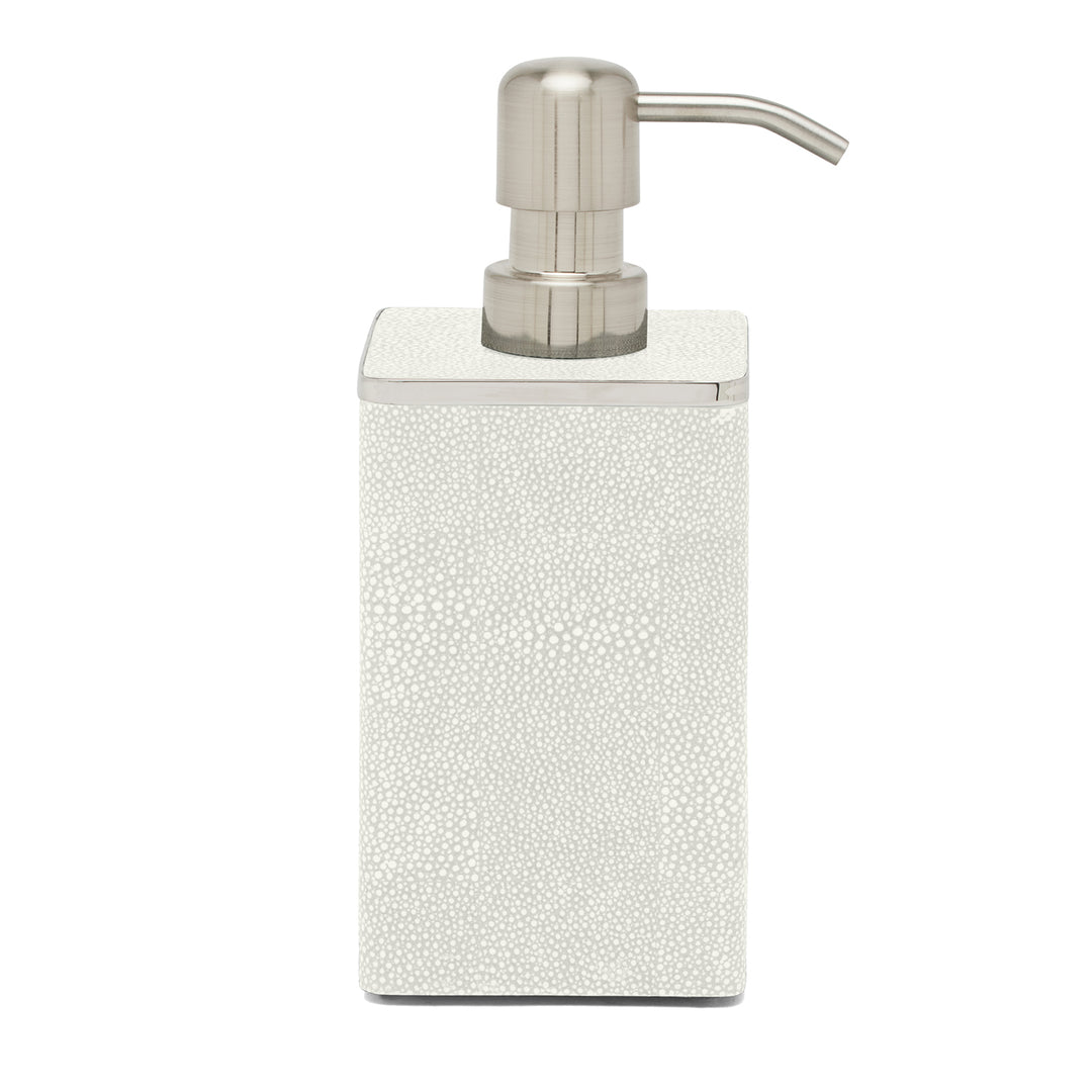 Bradford Faux Shagreen Soap Pump (Blanc/Silver)