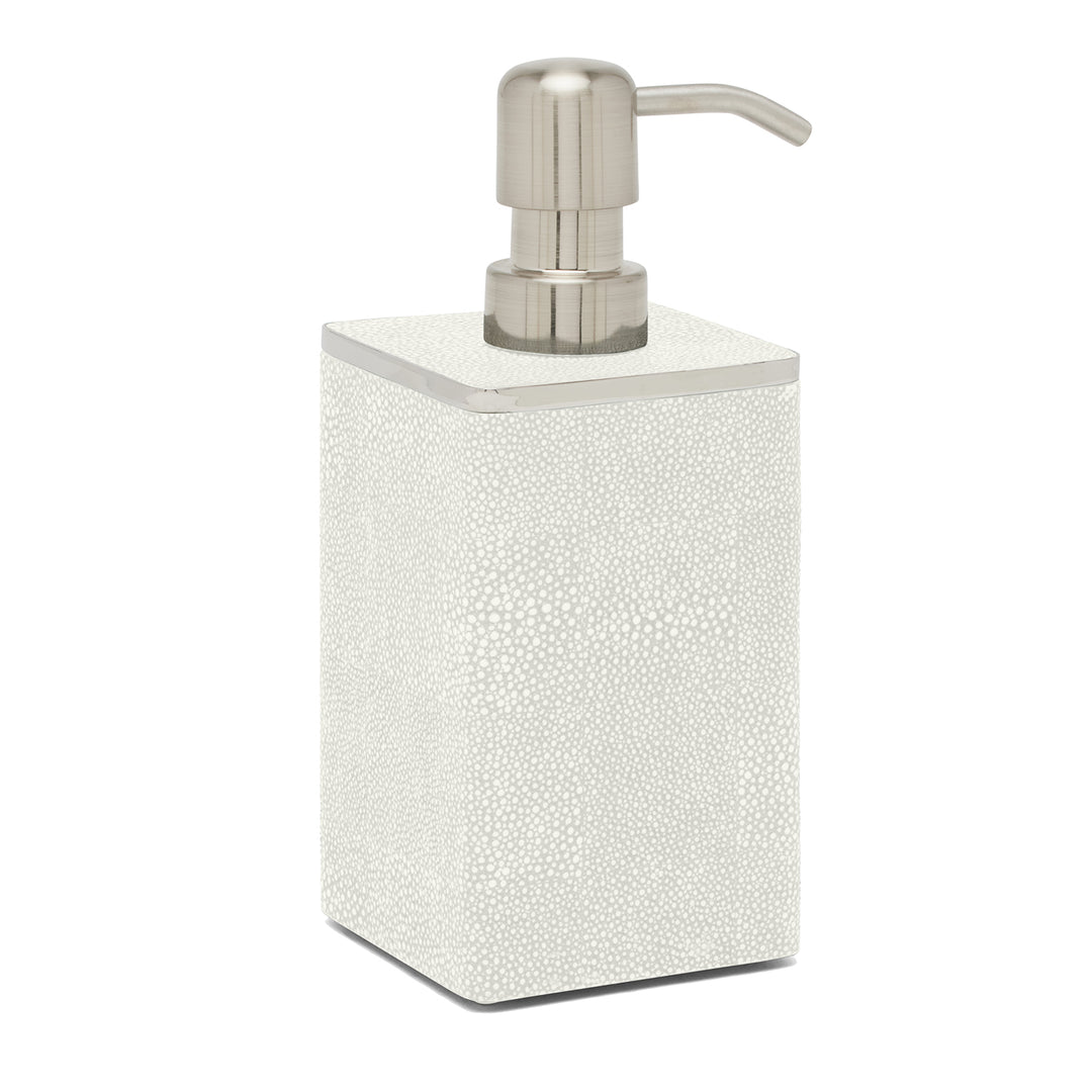 Bradford Faux Shagreen Bathroom Accessories (Blanc/Silver)