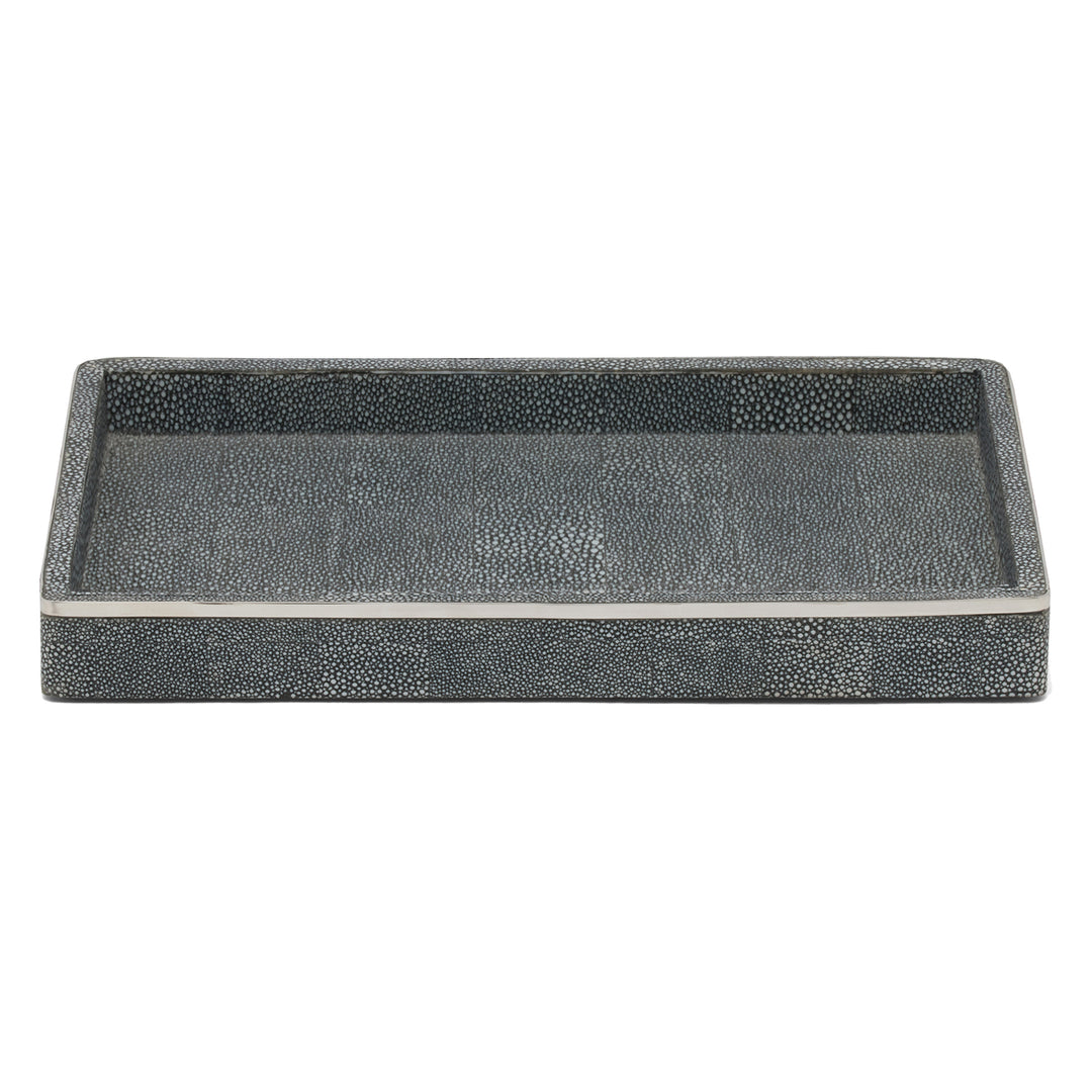 Bradford Faux Shagreen Tray (Cool Gray/Silver)