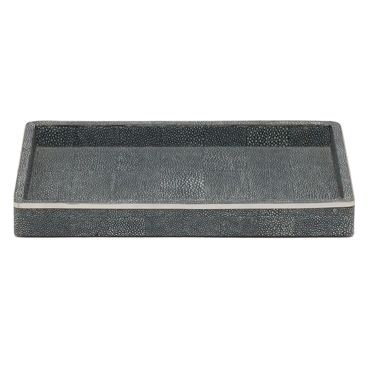 Bradford Faux Shagreen Tray (Cool Gray/Silver)