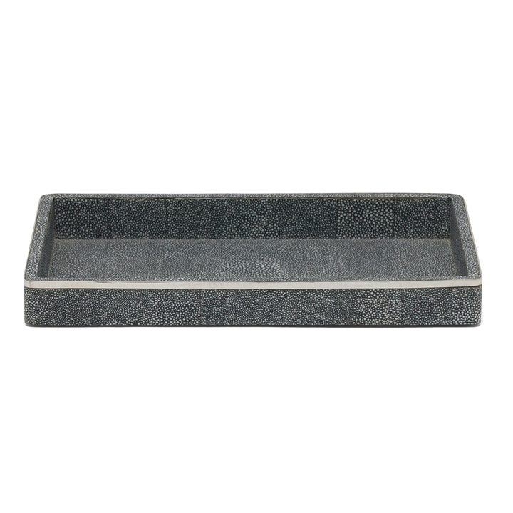 Bradford Faux Shagreen Tray (Cool Gray/Silver)