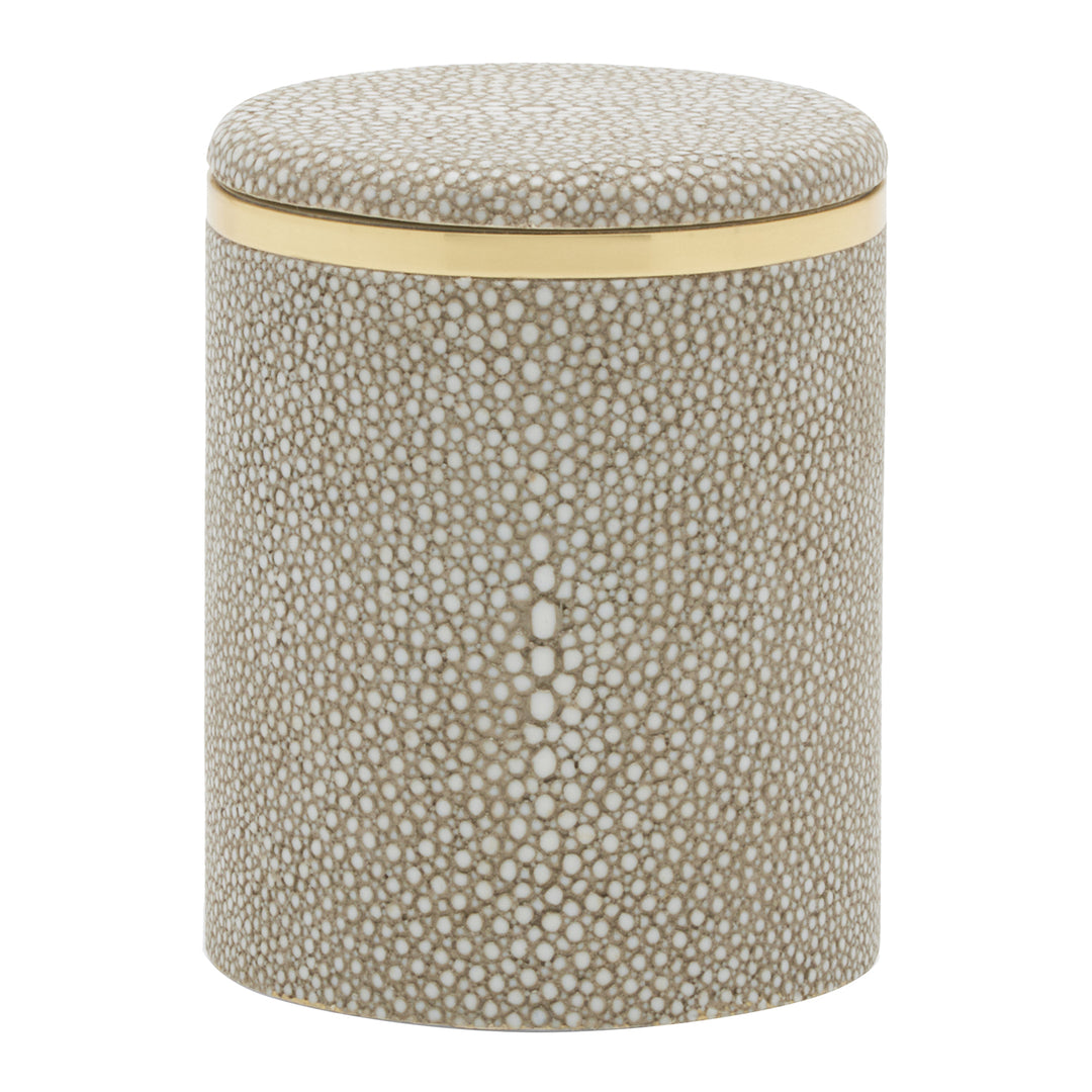 Bradford Faux Shagreen Small Canister (Sand/Gold)