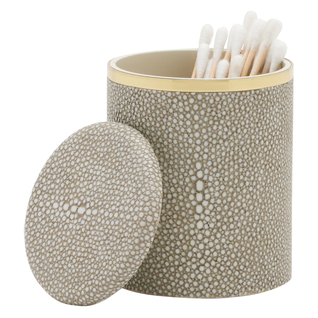 Bradford Faux Shagreen Small Canister (Sand/Gold)