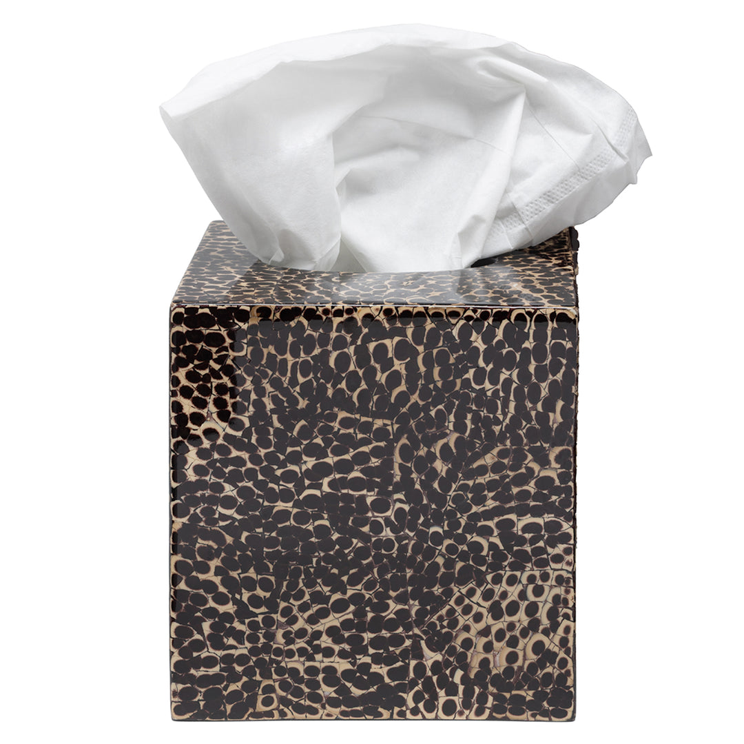 Callas Lacquered Eggshell Tissue Box Cover (Deep Bronze)