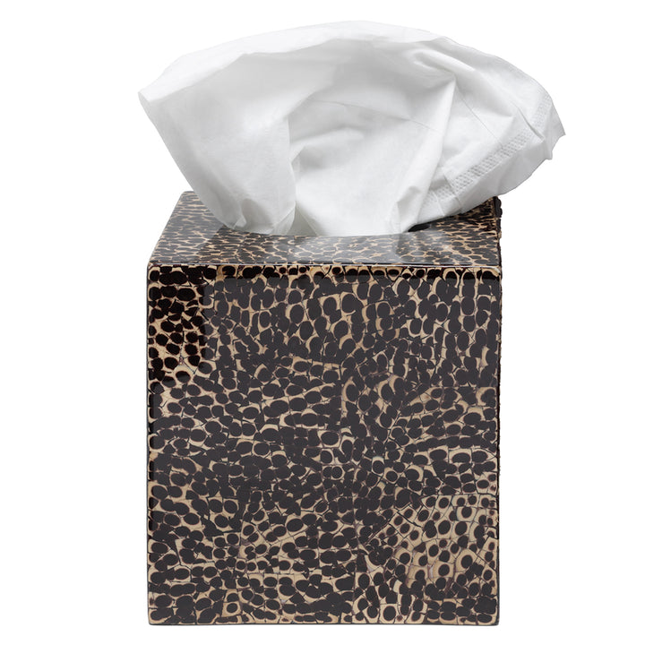 Callas Lacquered Eggshell Tissue Box Cover (Deep Bronze)
