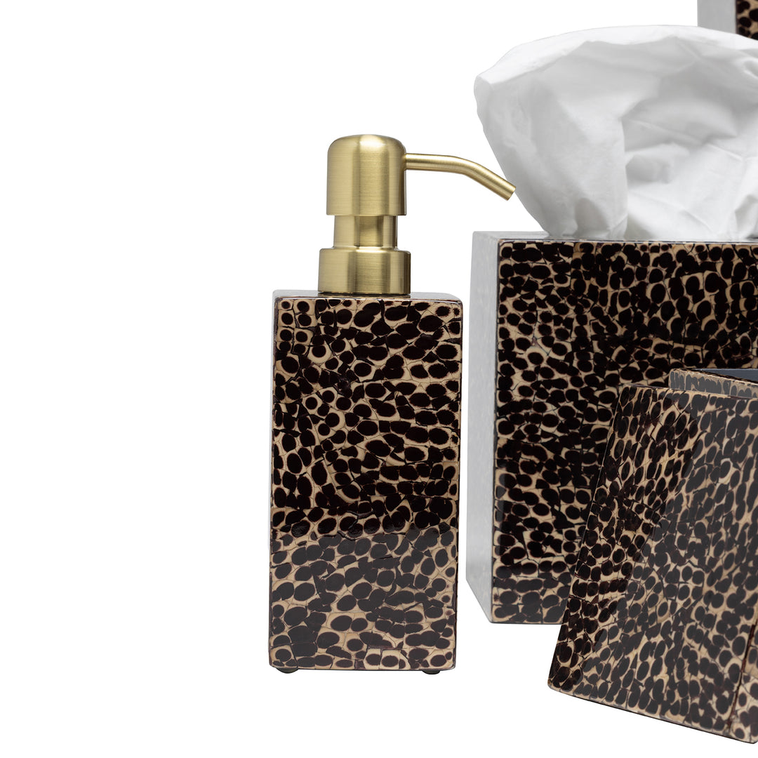 Callas Lacquered Eggshell Tissue Box Cover (Deep Bronze)