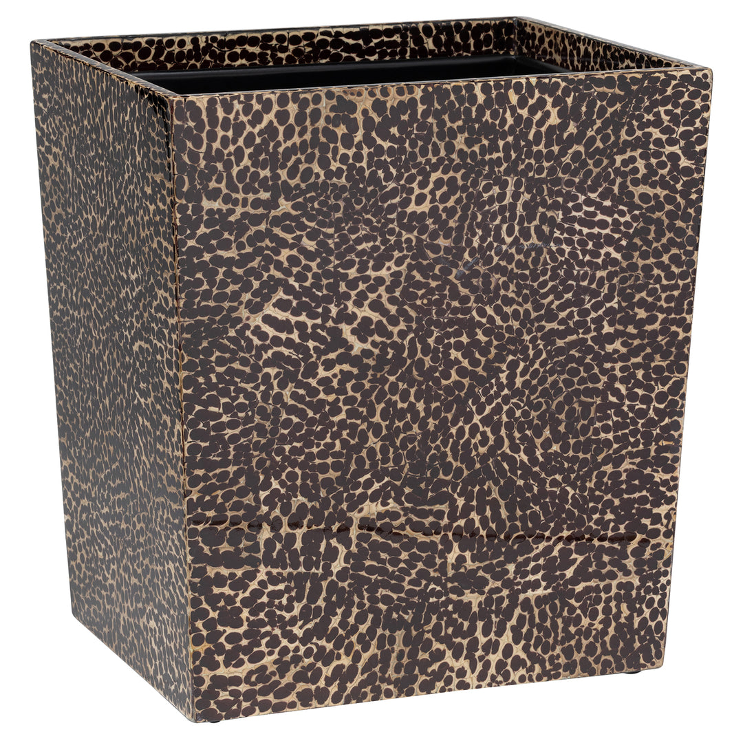 Callas Lacquered Eggshell Rectangle Wastebasket (Deep Bronze)