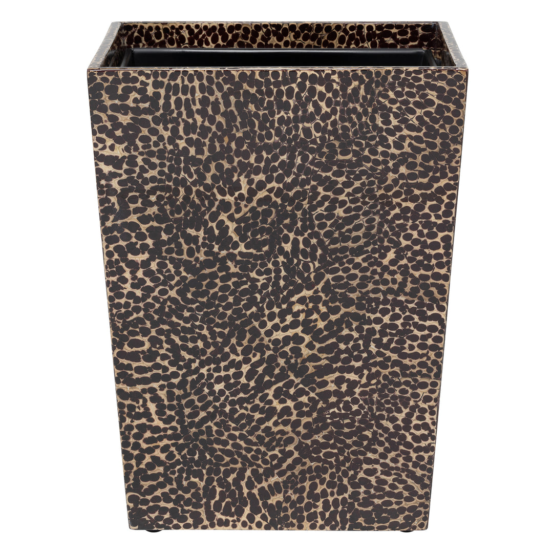 Callas Lacquered Eggshell Square Wastebasket (Deep Bronze)