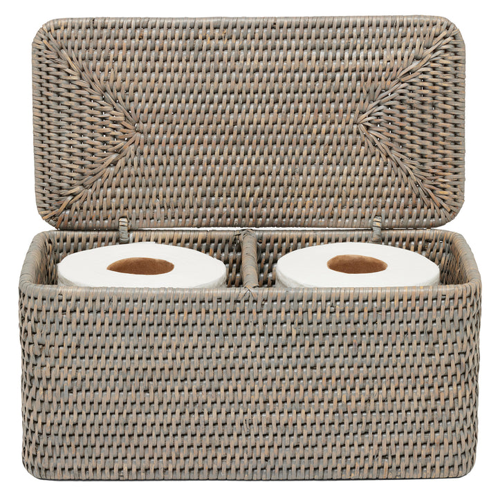 Camden Rattan Double Toilet Paper Holder (Gray)