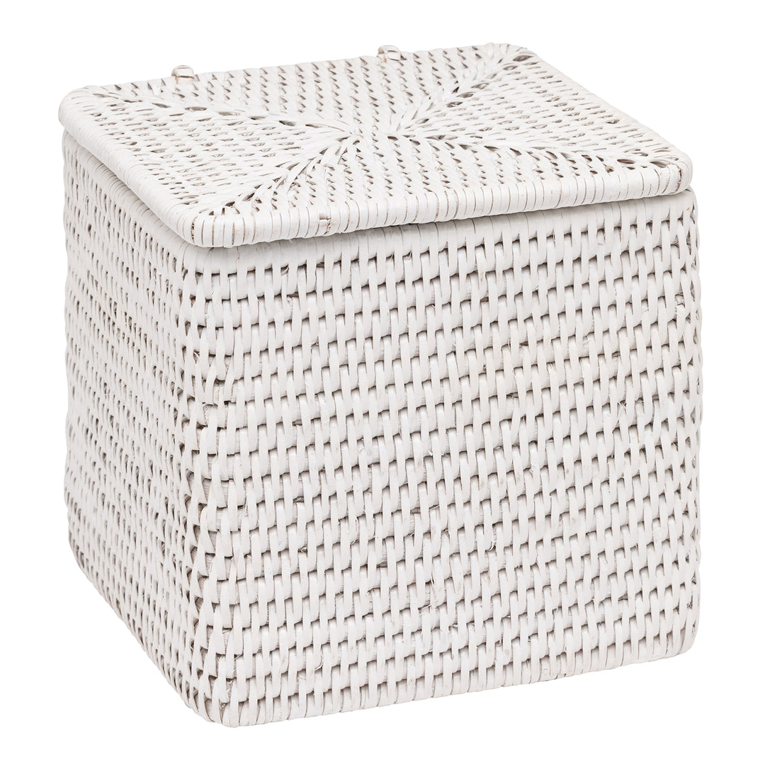 Camden Rattan Single Toilet Paper Holder Set of 2 (White)